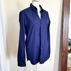 The Kooples Navy Blue Button Up Fitted Dress Shirt Size Small